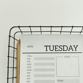 Planner demonstrating organizational improvement and improved concentration through diagnosis and treatment of ADHD